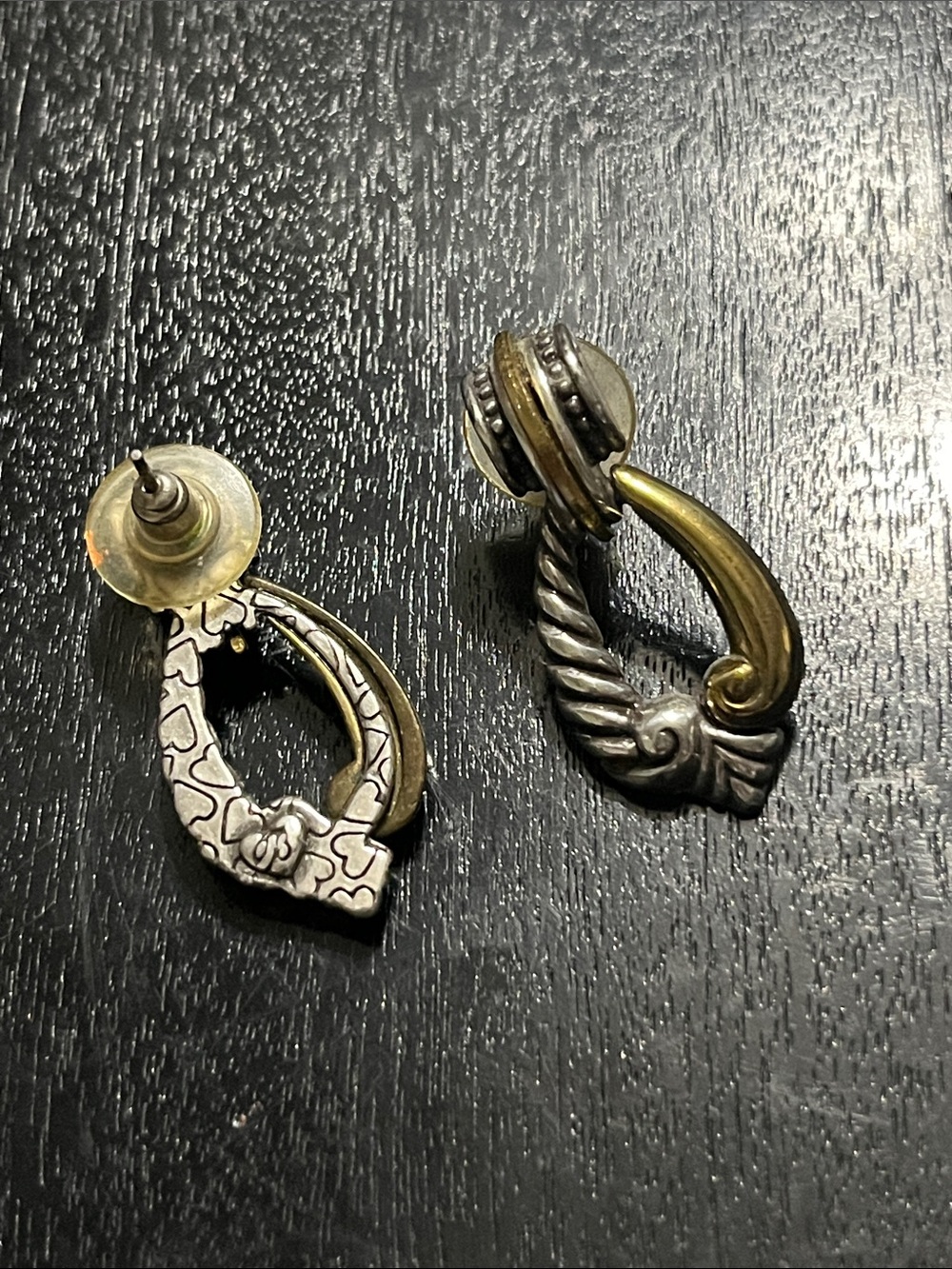 Brighton Two-Tone Drop Earrings — Silver & Gold